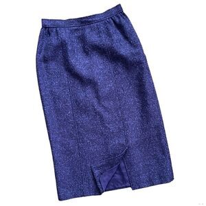 Vintage Madison de Liliana Paris Purple Wool Tweed Pencil Skirt XS